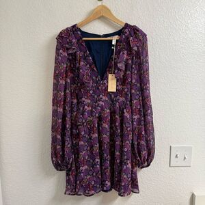 HUTCH Kyndra Dress In Lavender Whimsy Watercolor Floral Size 4 BNWT